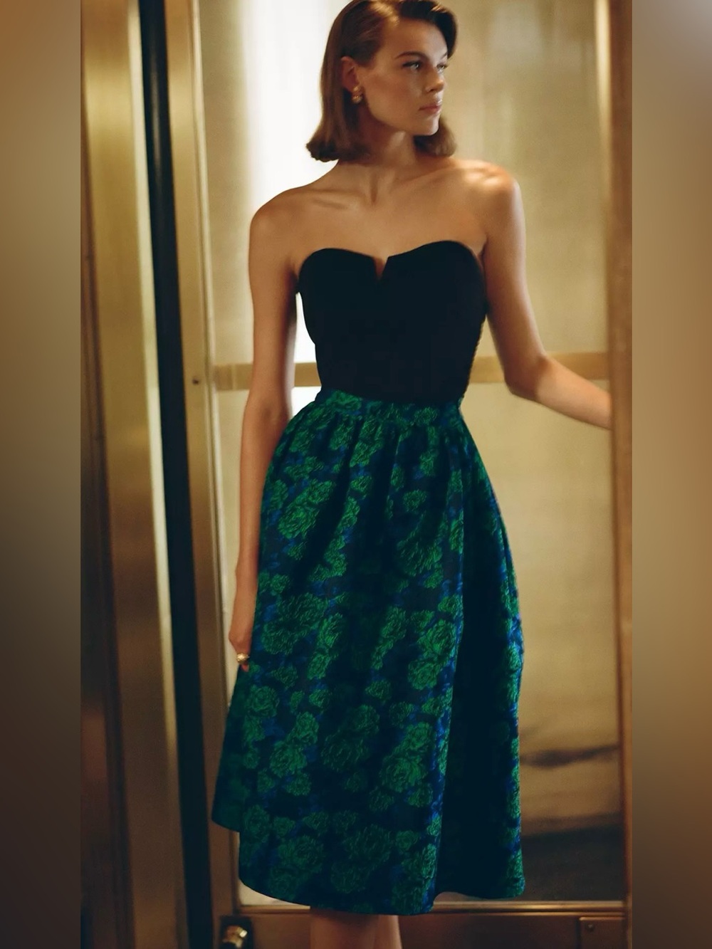 Anthropologie Sunday in Brooklyn Jacquard Midi Skirt small